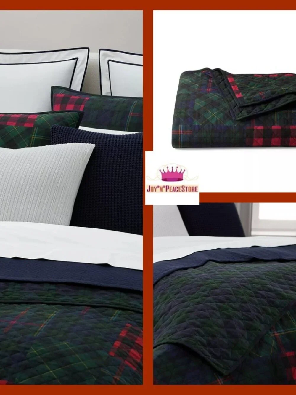 Polo Ralph Lauren Hadley Soft Cotton Diamond Checked Quilt Coverlet Full/Queen