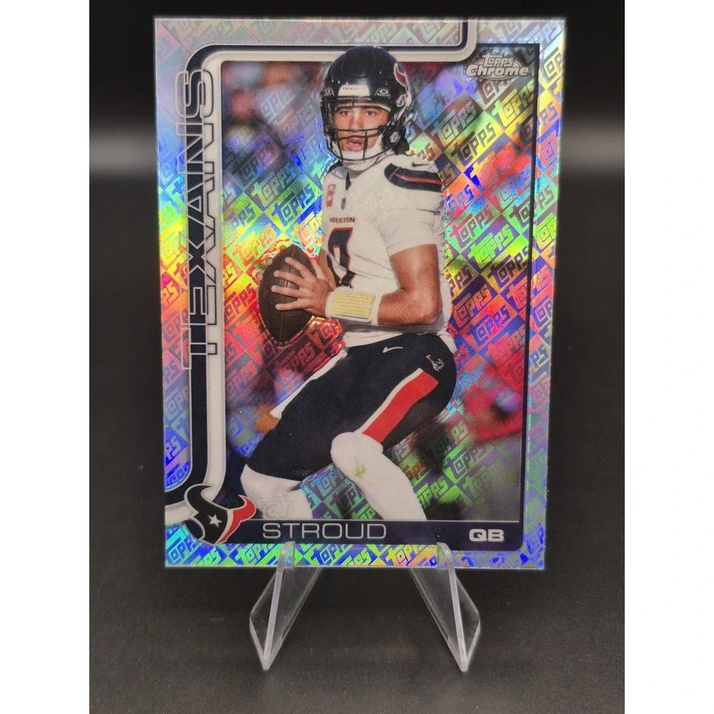 2025 Topps Chrome CJ Stroud #119 Fanatics Exclusive Logo Refractor Texans SP