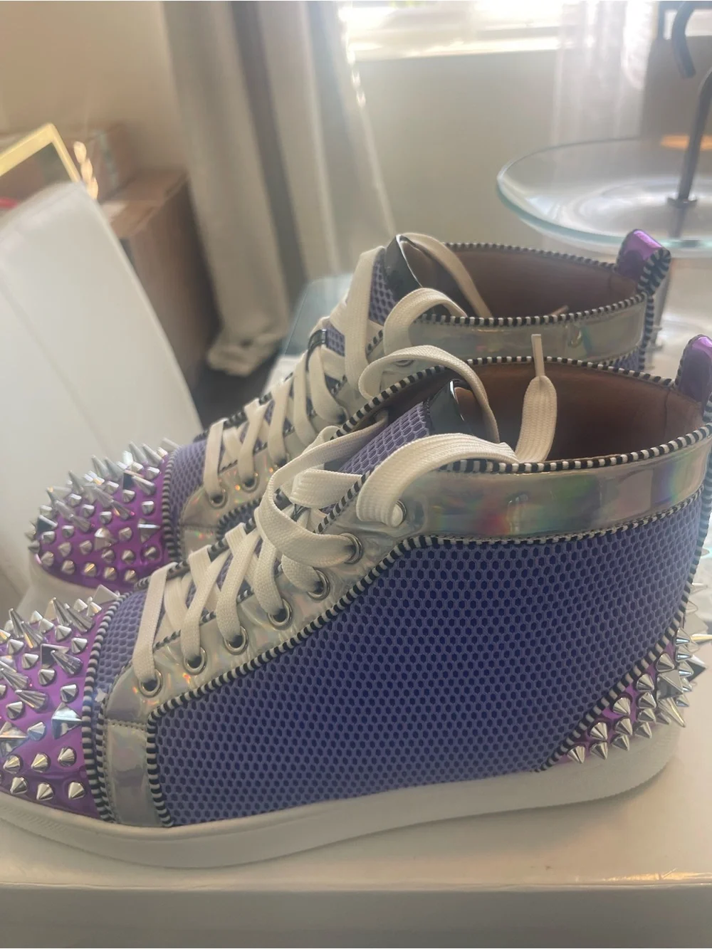 Christian Louboutin purple mesh