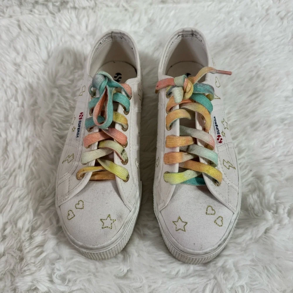 Superga white platform