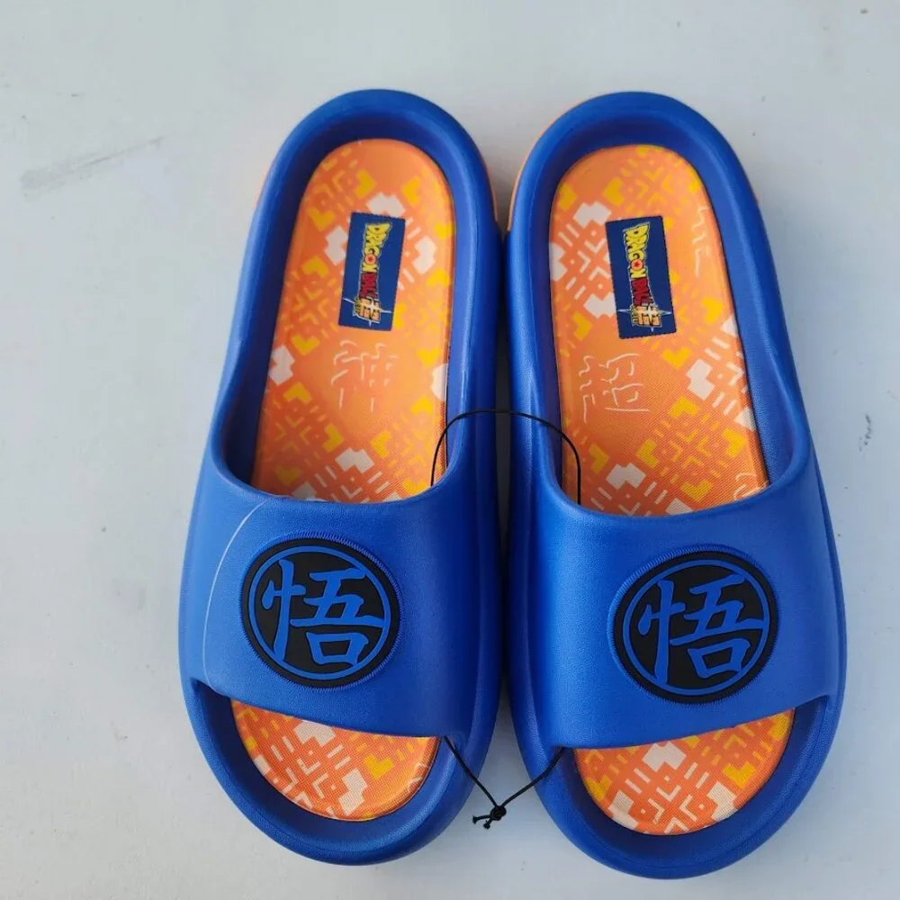 NEW DragonBall Z Dragon Ball Z Men’s Size 7 Slippers Sandals Slides Blue Orange