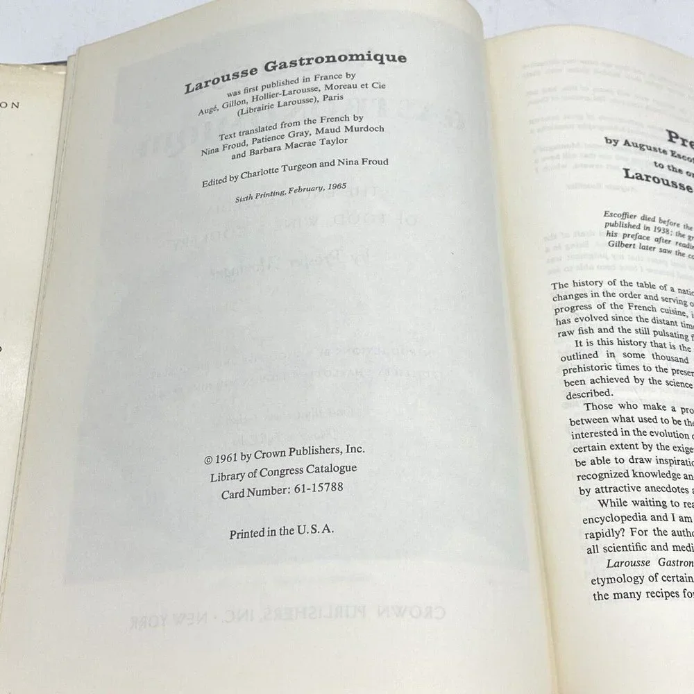 Larousse Gastronomique vintage 1965