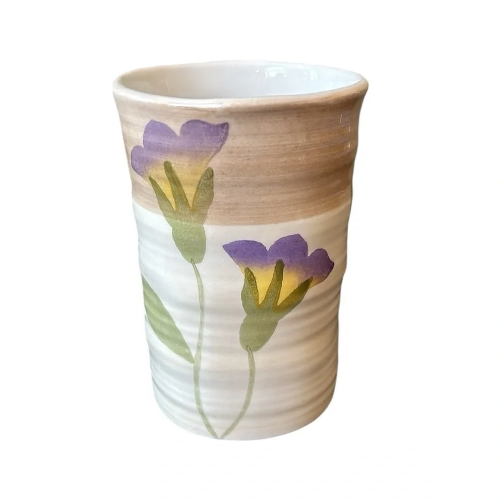 Croscill Floral Tulip Bud Bathroom‎ Cup and Soap Dish Ceramic Set