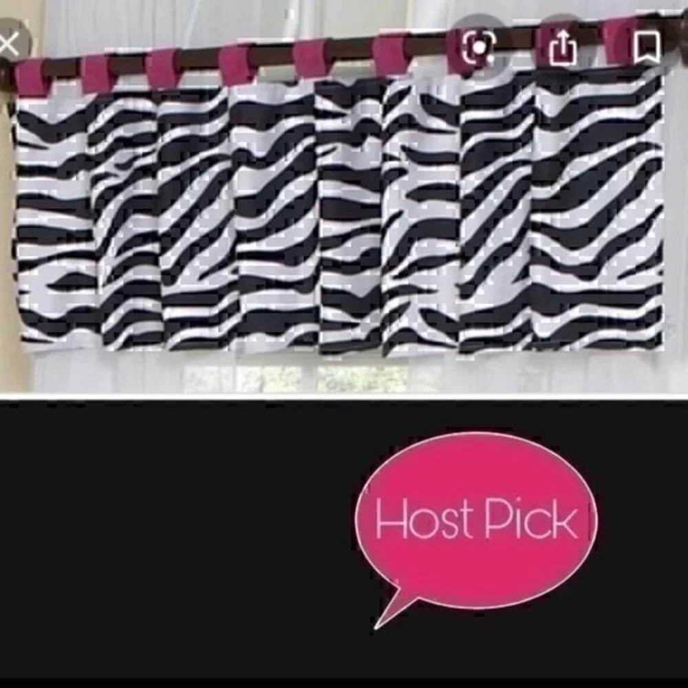 Sweet JoJo funky pink zebra curtain valances
