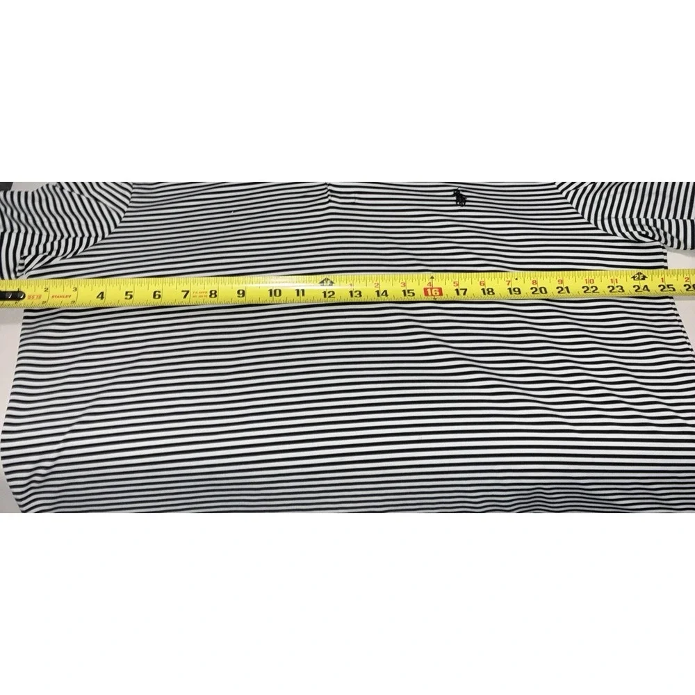 Polo Ralph Lauren Performance Polo Shirt XL Men Black White Stripe Short Sleeve*