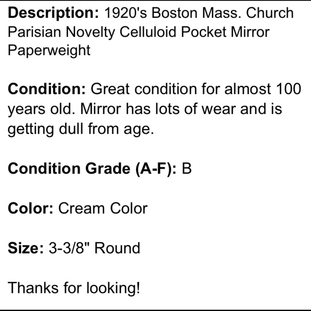 Vintage description 1920