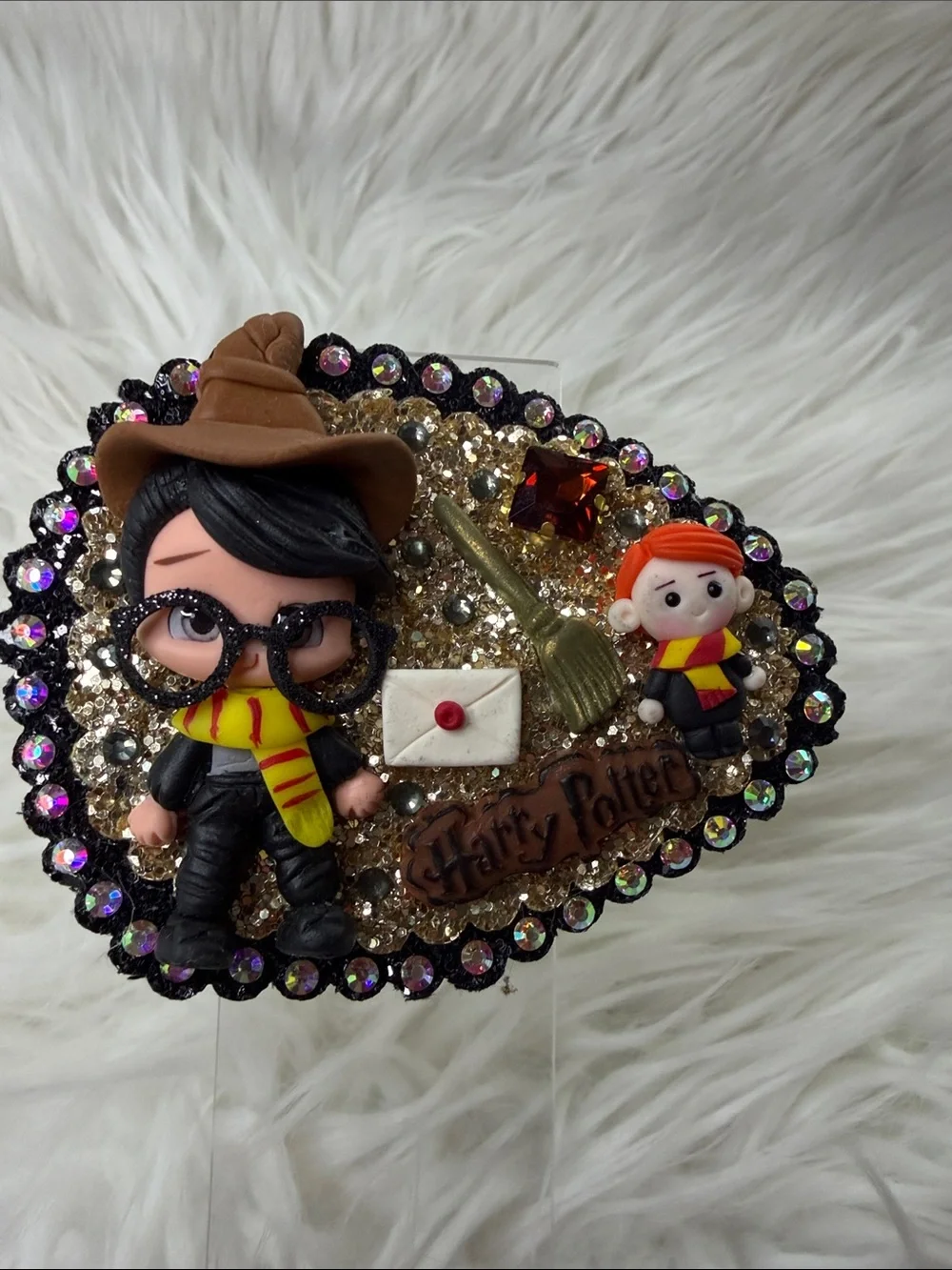 Harry Potter Inspired Rhinestone Hair Clip with Characters