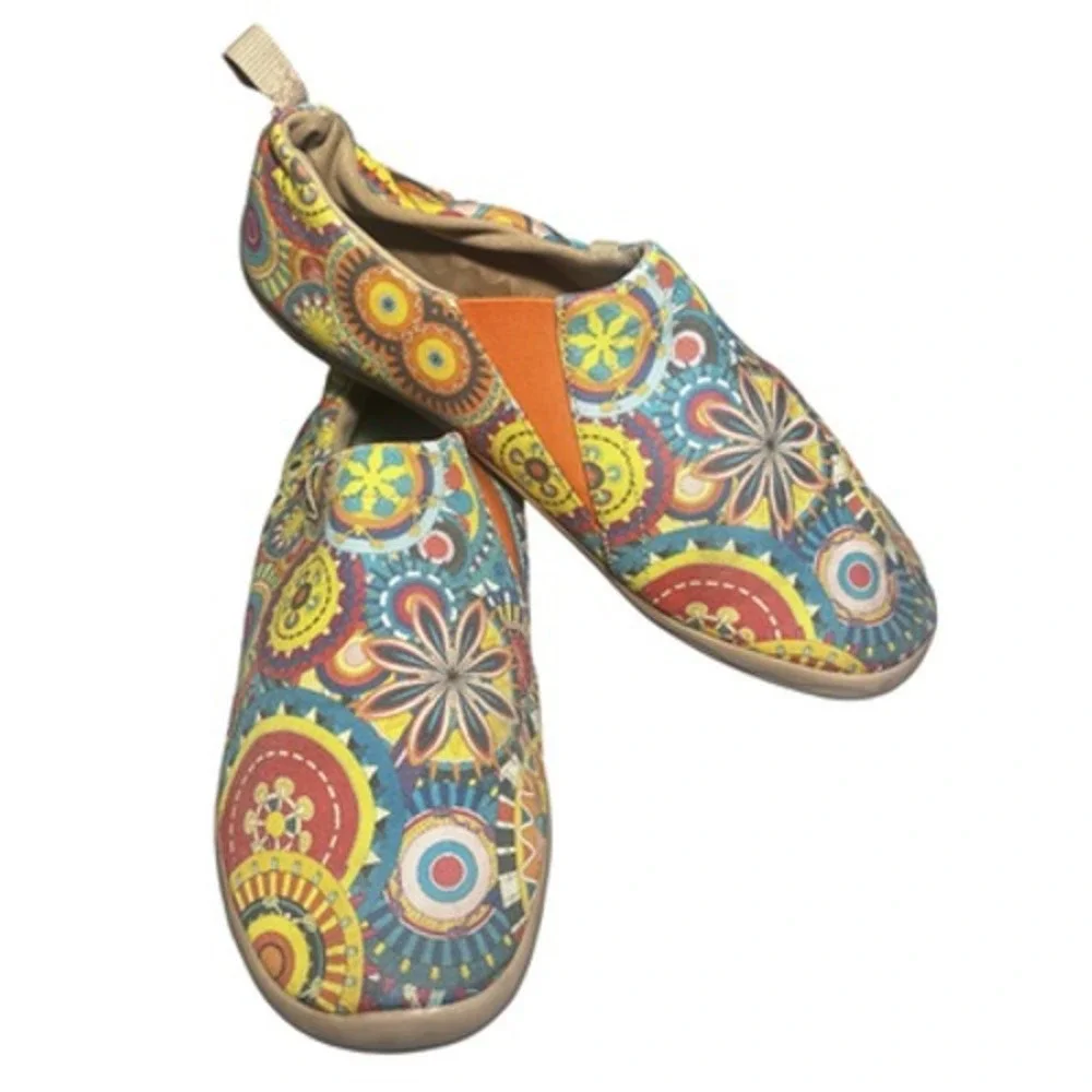 UIN Toledo Shoes Womens Size 10.5 EU 42.5 Art Print Slip On‎ Walking Comfort