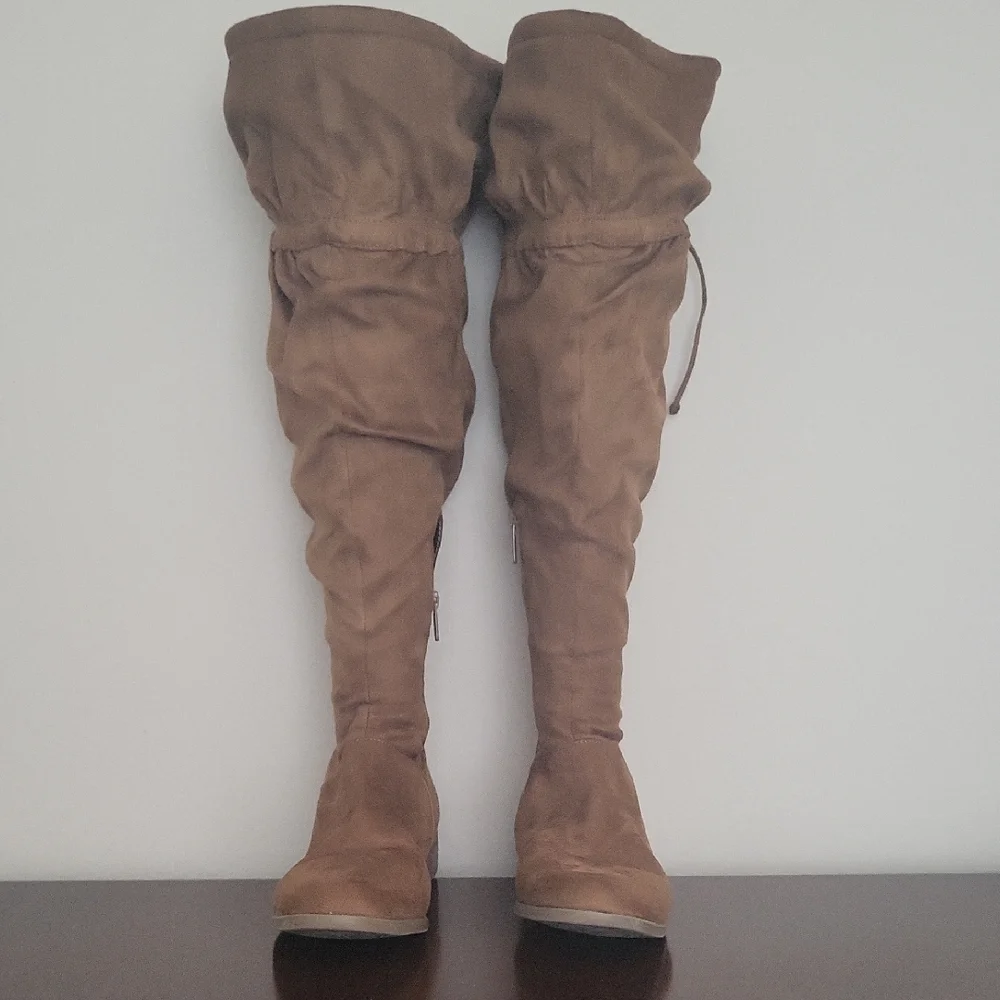 Lane Bryant Tall Slouch Over-the-Knee Boots in Brown