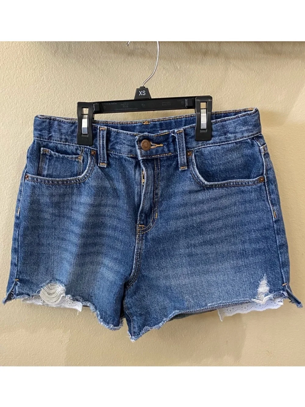 Girls Old Navy High Rise Distressed Denim Shorts
