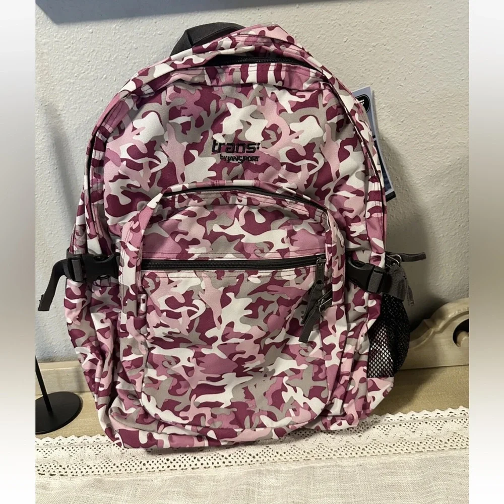 NWTS Trans by JanSport Backpack Camouflage‎ Camo Large Expandable Purple Gray