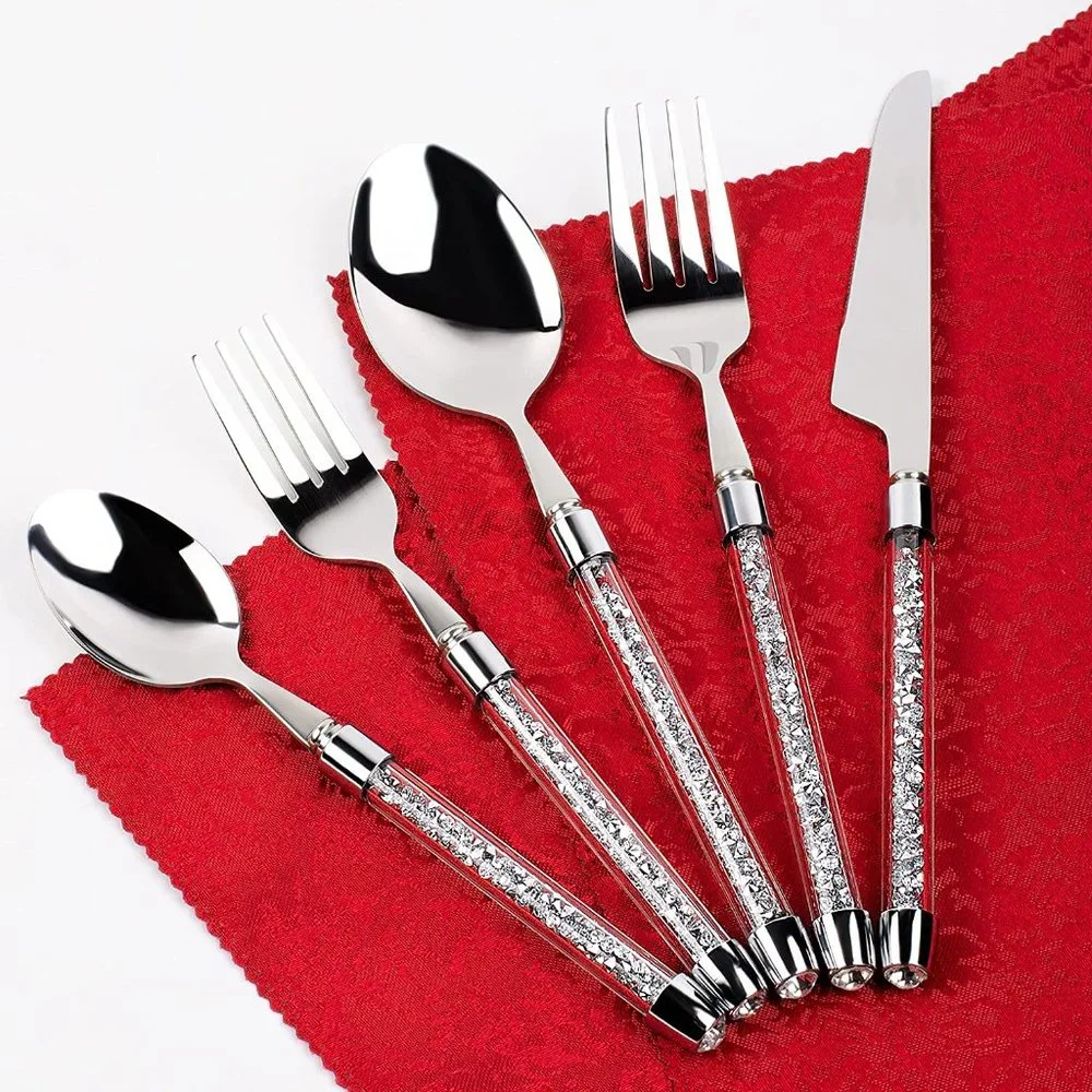 NEW Sparkling Bling Crystal Rhinestone Silverware Place Setting Dinner F…