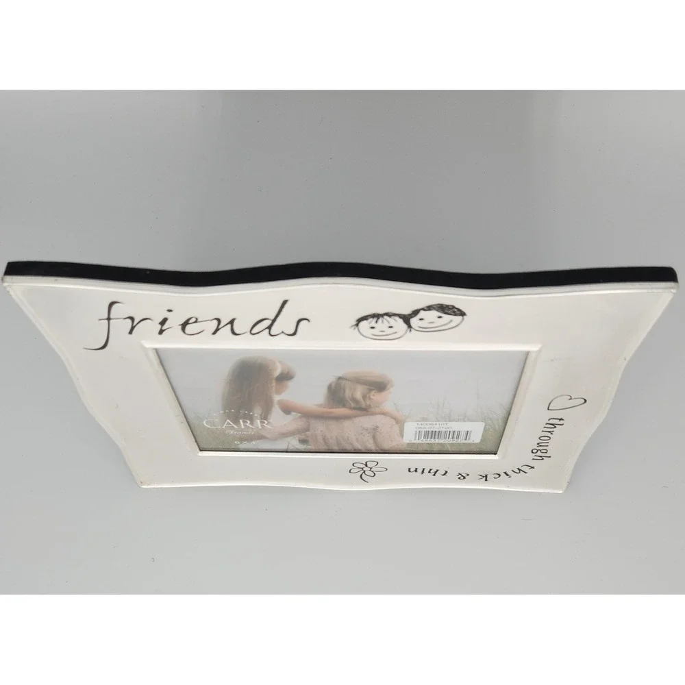 Vintage Carr's Friends‎ theme 4x6  Silver Pewtered Photo Picture Frame 1990s