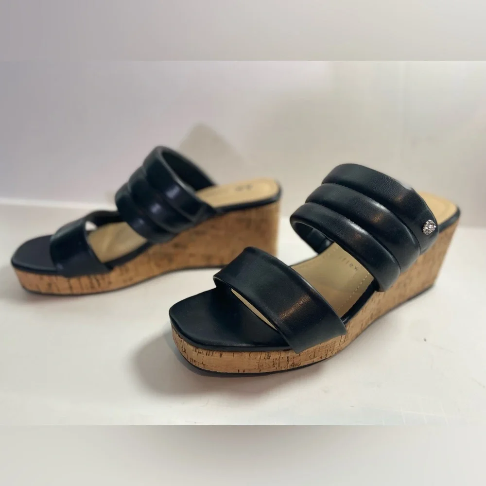 Anne Klein black faux