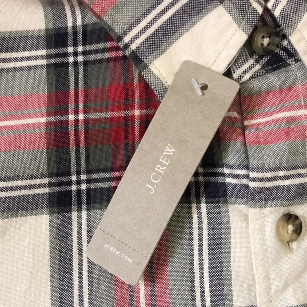 NWT J. Crew Men’s Plaid Slim Fit Oxford
