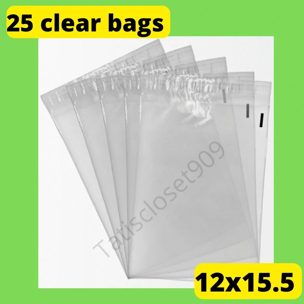 25 12x15.5 clear storage self seal bags