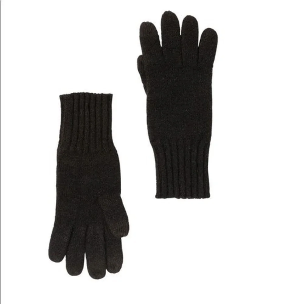 AMICALE‎ Cashmere Touch Screen Tech Knit Gloves, Luxurious, 100%, Black, NWT