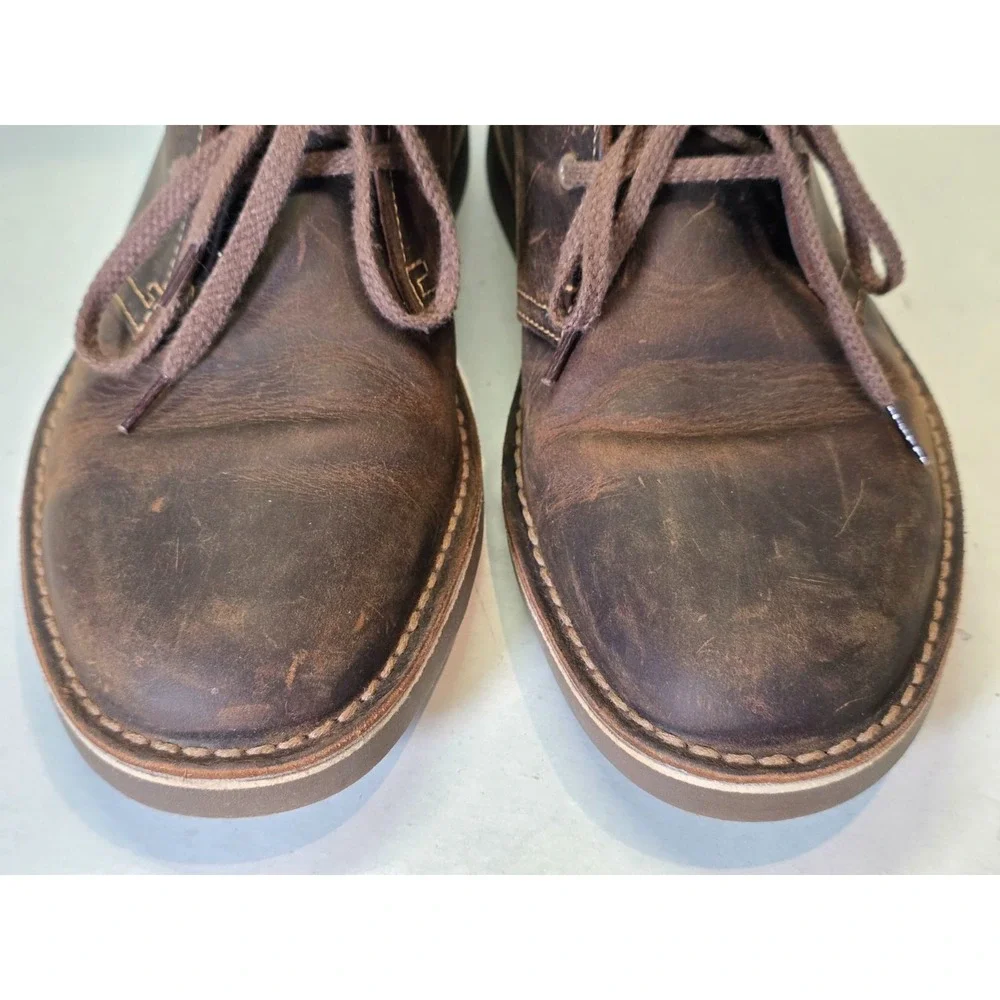 Clarks Bushacre 2 Men's Boots Size 8 M Brown Leather Desert Chukka Lace Up Shoes