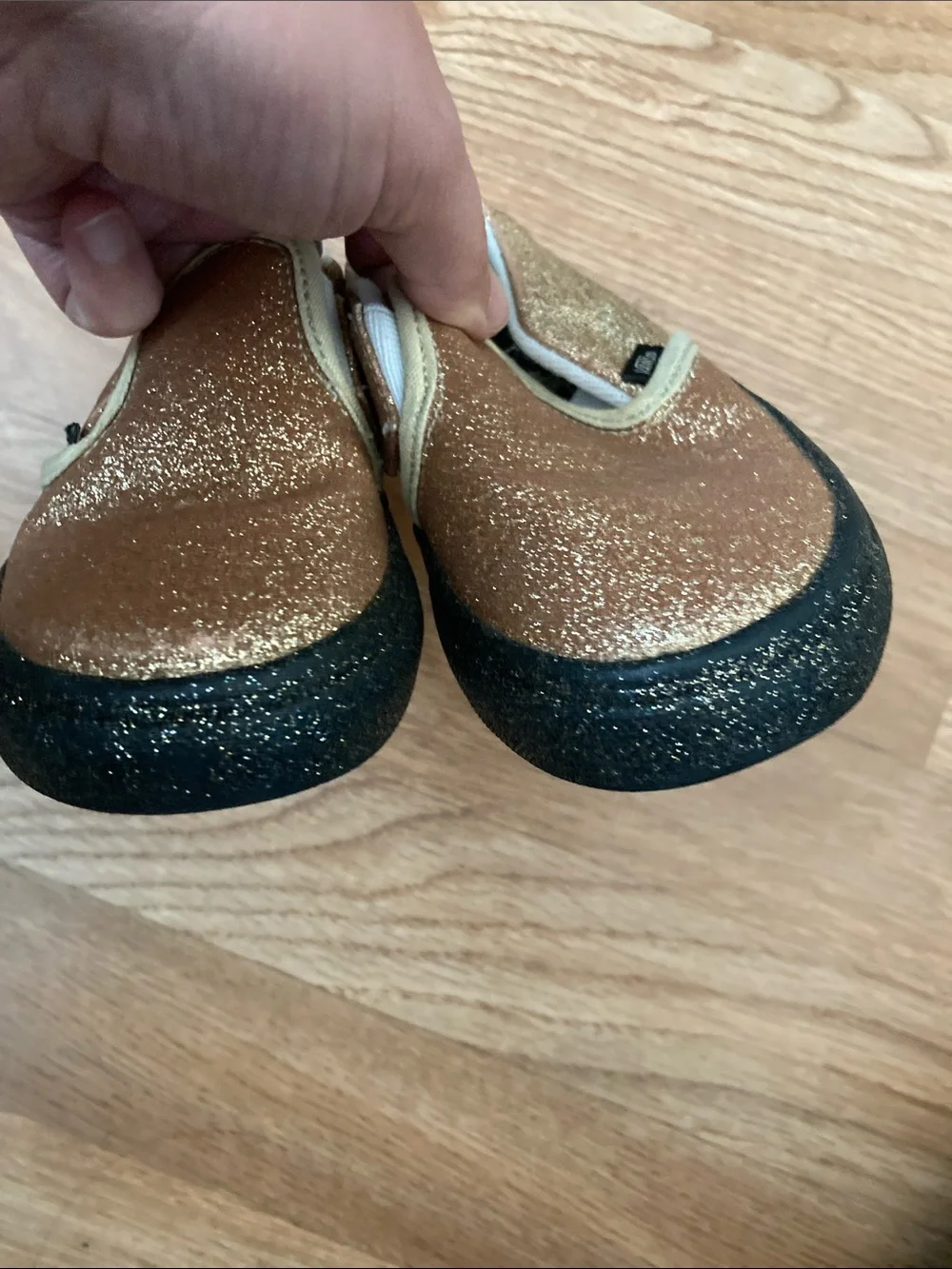Vans glittery gold