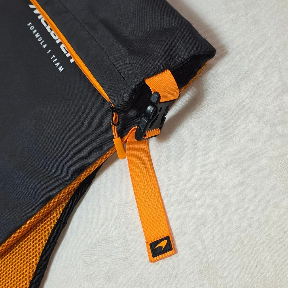 McLaren‎ Formula 1 Team Airwallex Backpack Grey Orange Roll Top Racing Bag NEW