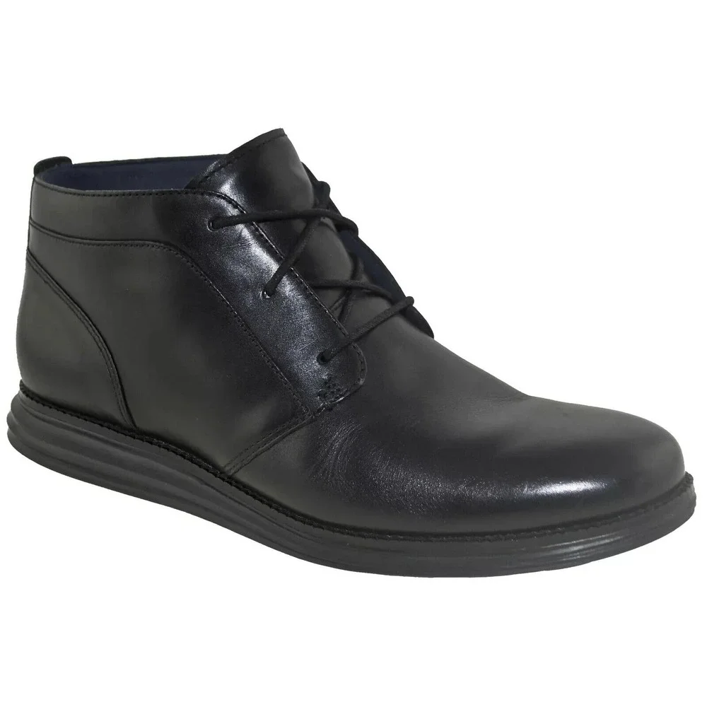 COLE HAAN ORIGINALGRAND CHUKKA  BOOTS  Men's‎ Size 11.5 M  BLACK LEATHER