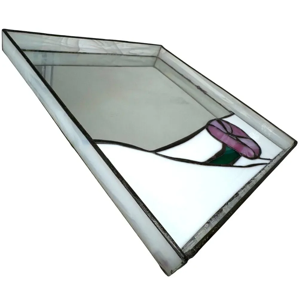 Handmade‎ Stained Glass Square Vanity Mirror Tray 10x10
