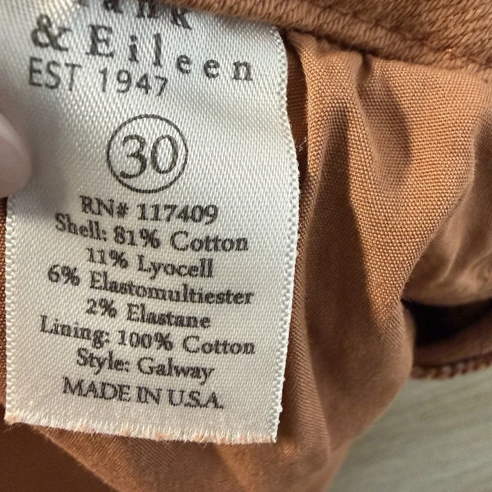 Frank & Eileen Galway Wide Leg Cropped Raw Hem Pants SZ 30 High Rise Rust Casual