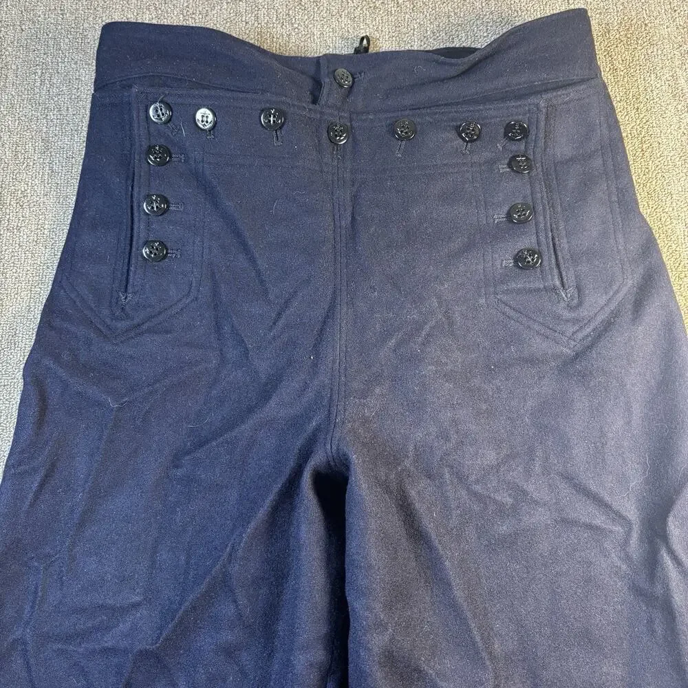 Vintage Vietnam Era US Navy Dress Blue Pants 31R Lot 2 Pairs Tognetti 13 Button
