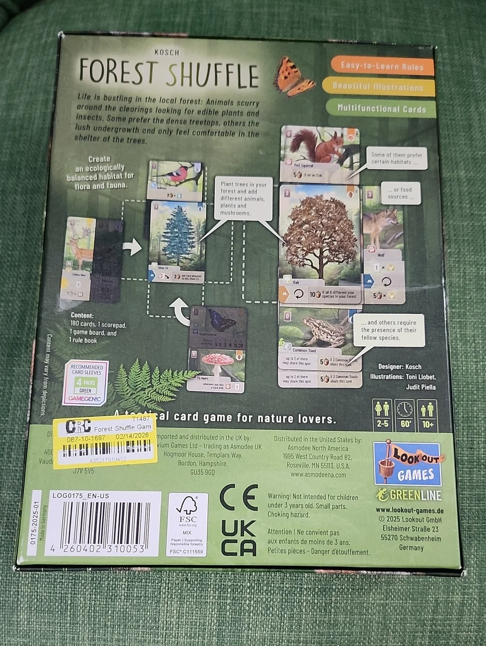 Forest Shuffle Board Game by Kosch - Green Woodland Artwork