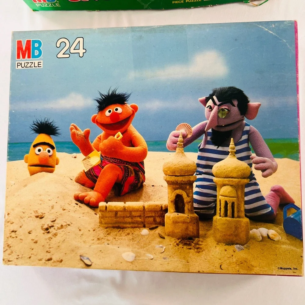 Vintage Milton Bradley MB 24 Piece Puzzle Lot Snoopy Peanuts Sesame Street Ernie