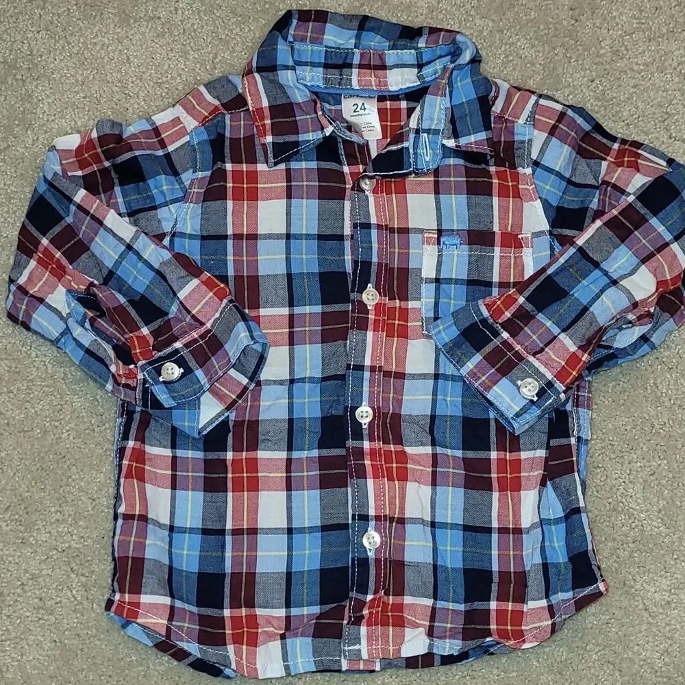 3 for $10!! Carter's button up red/white/blue