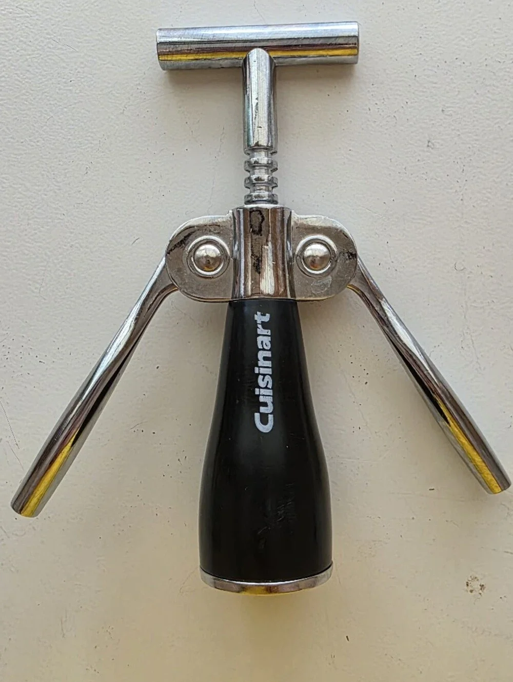 Cuisinart Corkscrew Wine Bottle Winged Opener Black Chrome Lever Cork Remover