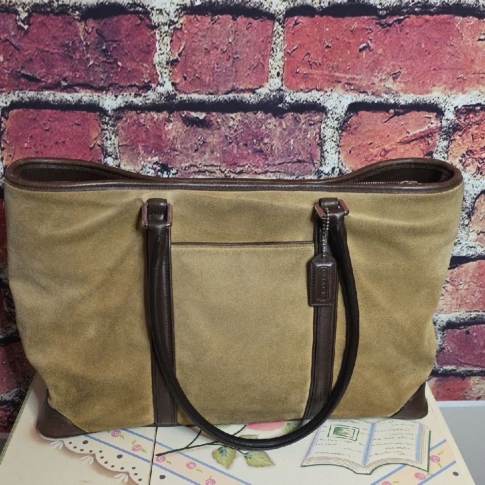 Coach Vintage   2003 Hamptons  HUGE Suede Tote 5121 Y2k