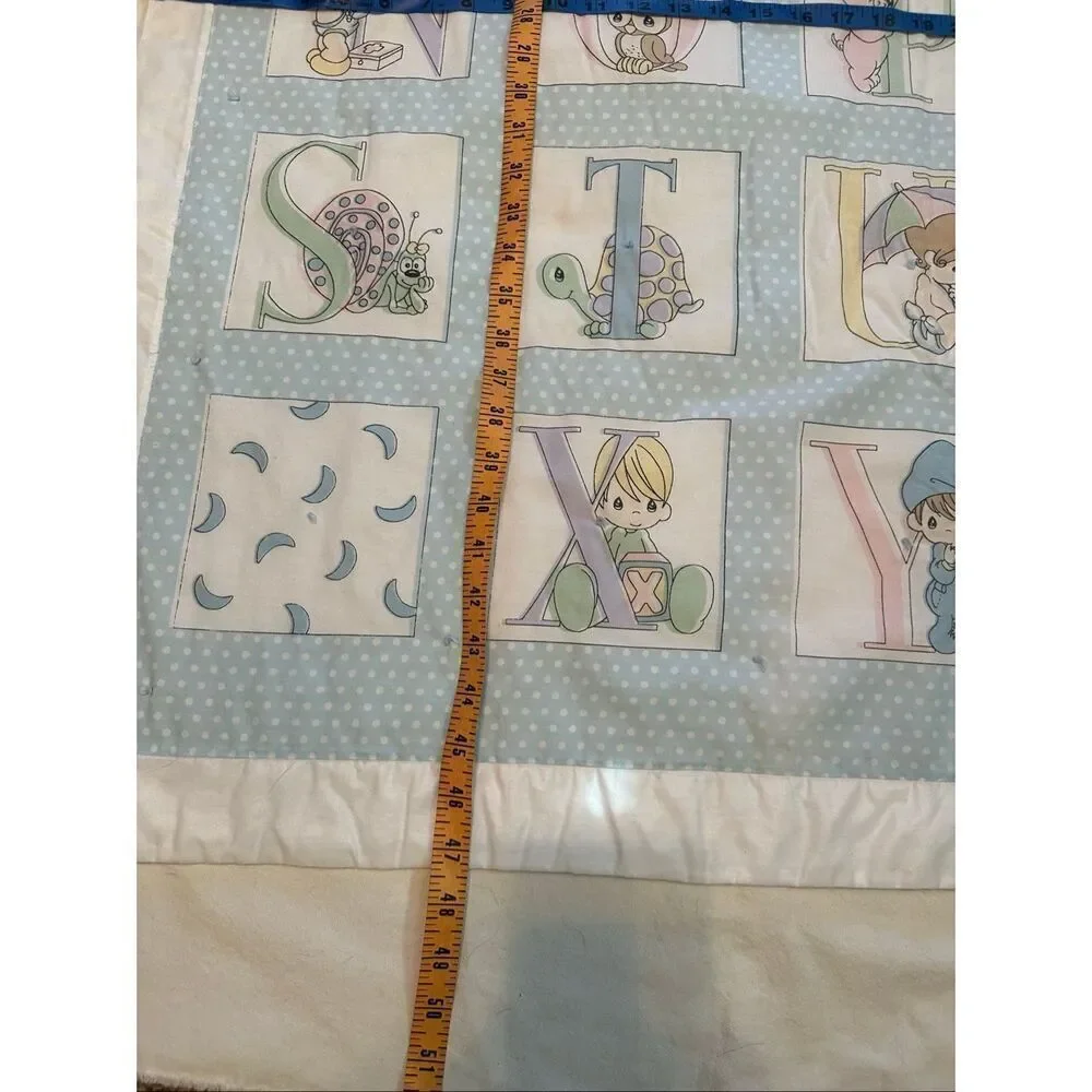 Handmade Multicolor Precious Moments Alphabet ABC Nursery Quilt 47.5