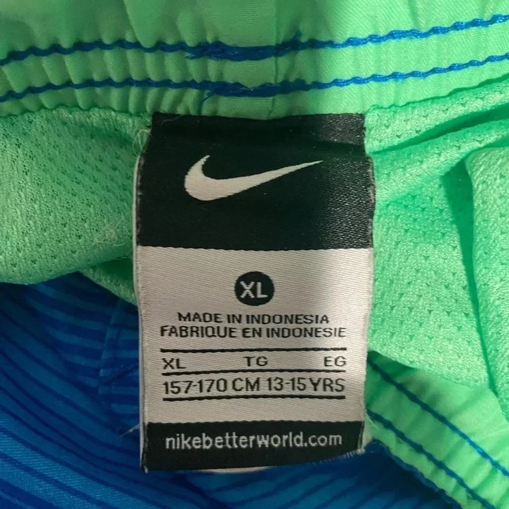Nike Men’s Swim Shorts Royal Blue Neon Green Size XL