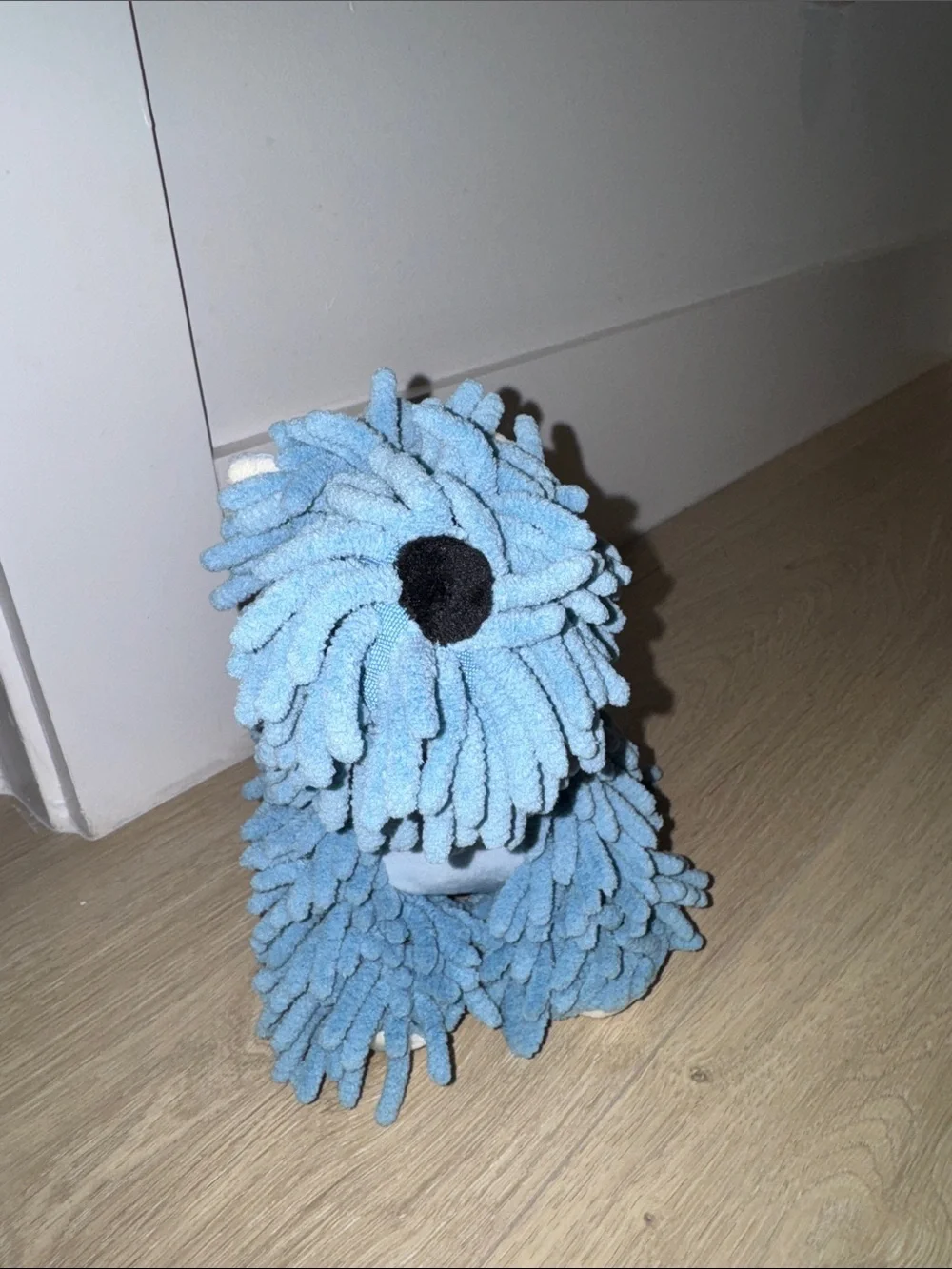 Blue Plush Chenille Dog Toy - Soft Mop-Style Pet Plush Wash Cloth