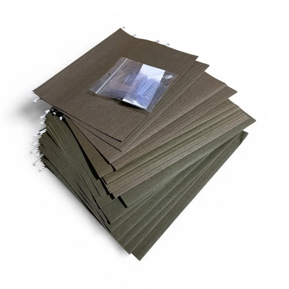 Green hanging letter size file folders 20