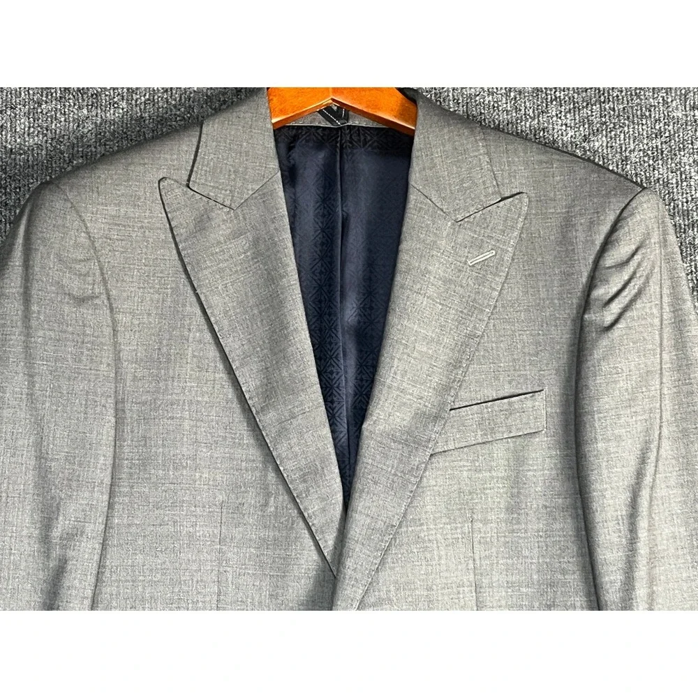 NWT Hardy Amies Savile Row London Men's Grey Wool Blazer Suit‎ Jacket 38R Slim