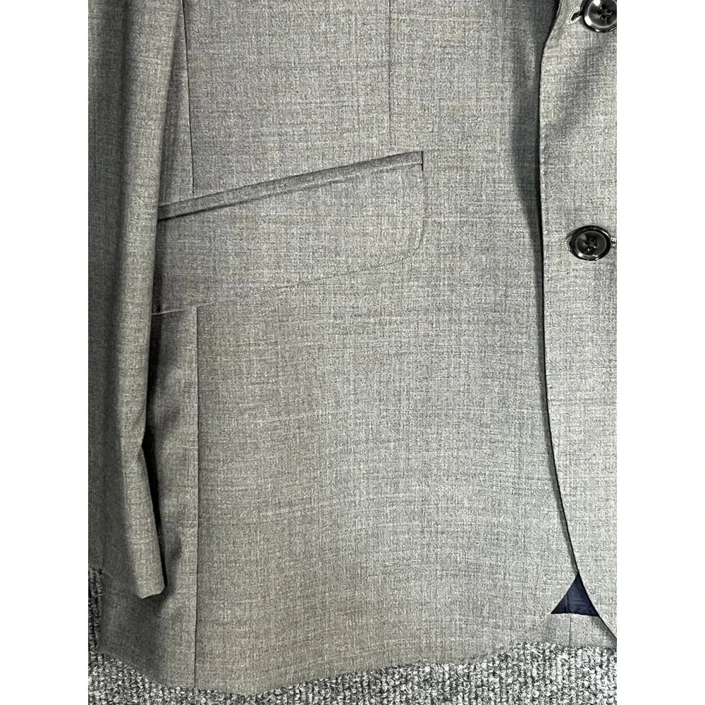 NWT Hardy Amies Savile Row London Men's Grey Wool Blazer Suit‎ Jacket 38R Slim