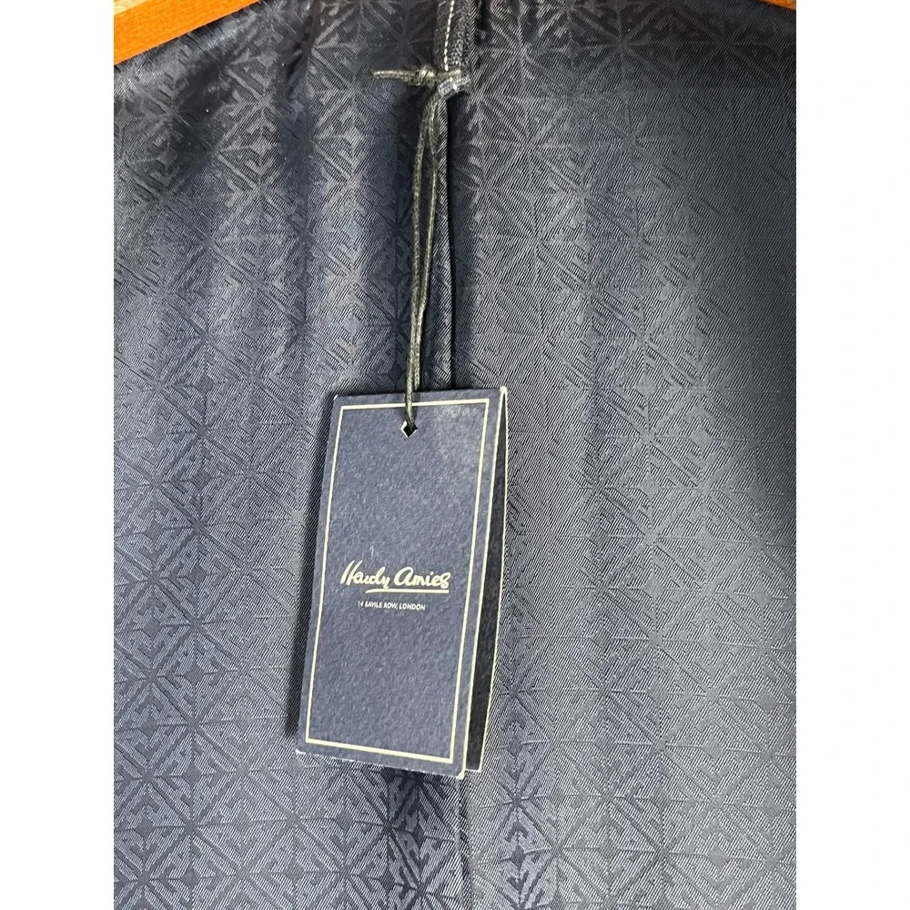 NWT Hardy Amies Savile Row London Men's Grey Wool Blazer Suit‎ Jacket 38R Slim
