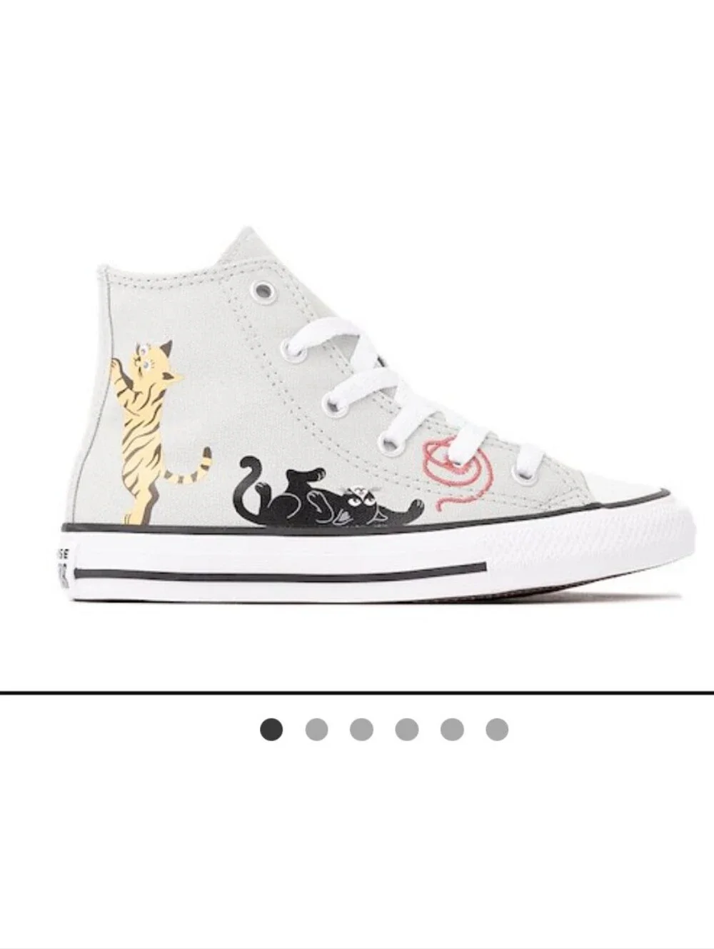 NWOT Cat Print Converse Kids 5.5/Women's 7.5