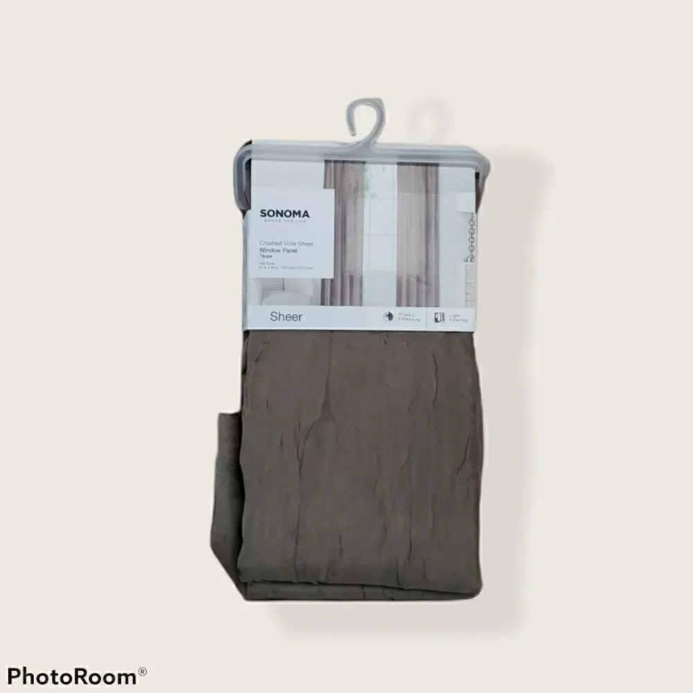 SONOMA CRUSHED VOLLE SHEER WINDOW PANEL - TAUPE