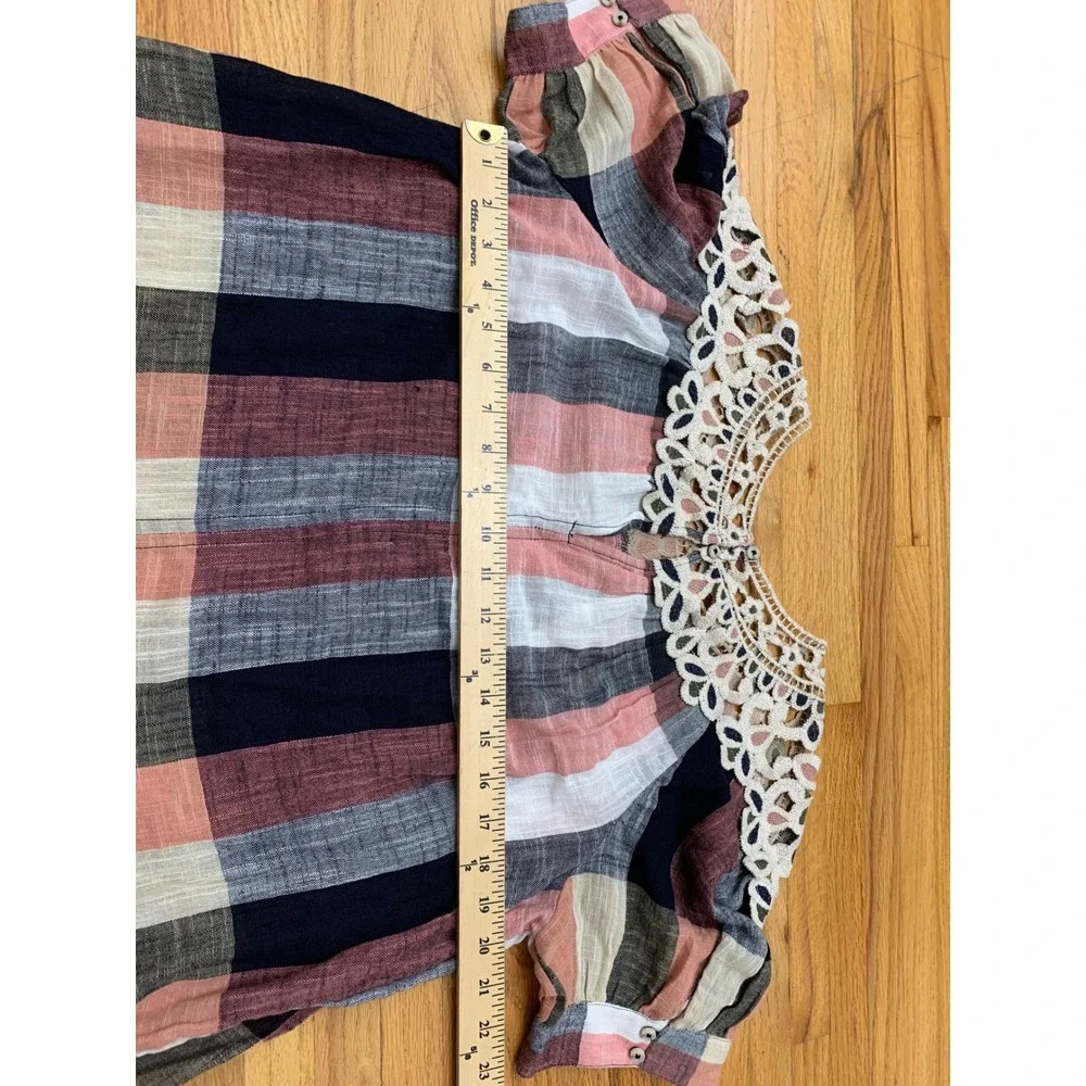 Anthropologie plaid blouse
