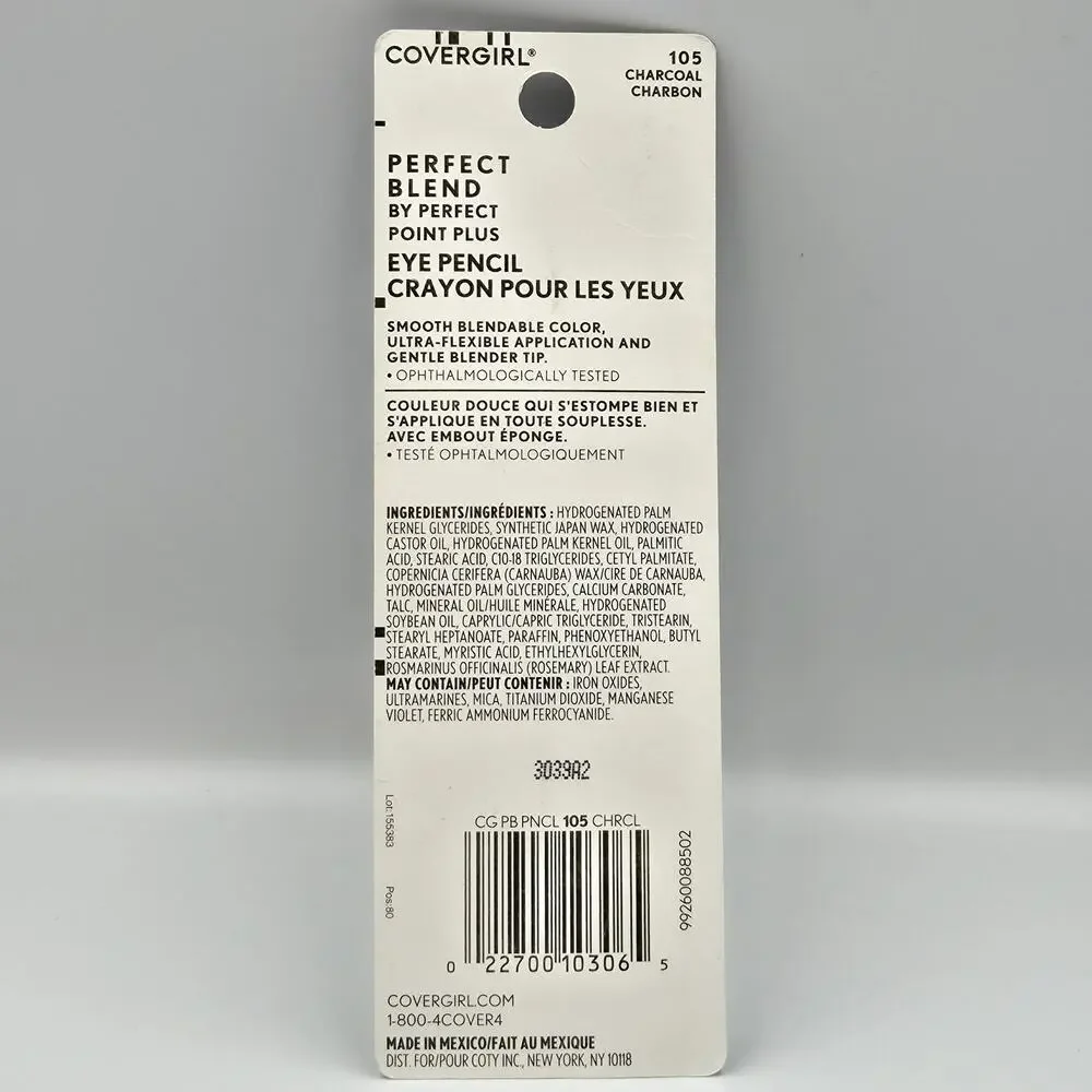 Covergirl ‎ Perfect Blend Eyeliner Pencil #105 Charcoal Charbon Perfect Point +