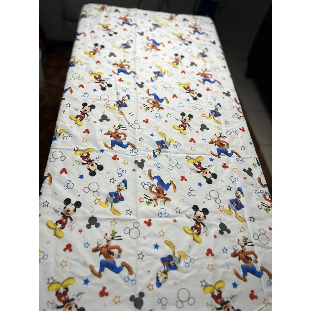 Disney Mickey Mouse Toddler Sheet Set Fitted Flat Sheet Pillowcase 3 Pc EUC