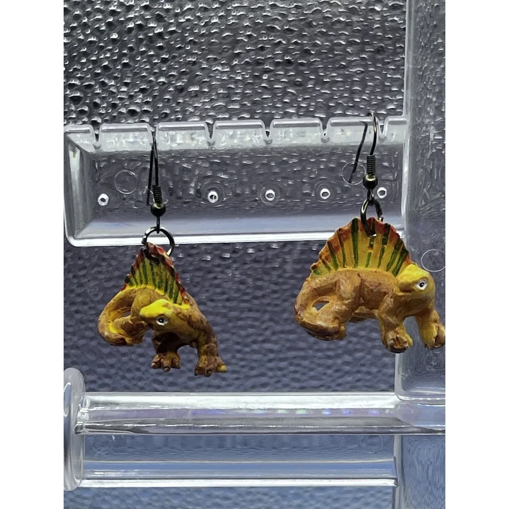 Dinosaur Jurassic Dangle Drop Earrings Dino Spinosaurus Teacher Gift