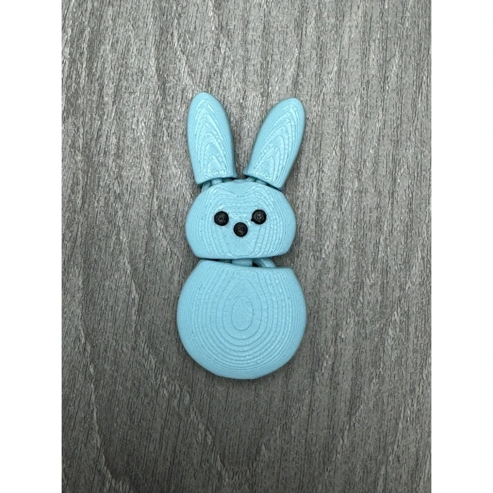 6 Pc - Easter Bunny‎ Fridge Magnets Fidget Articulated 3D Printed Rabbit Pastel