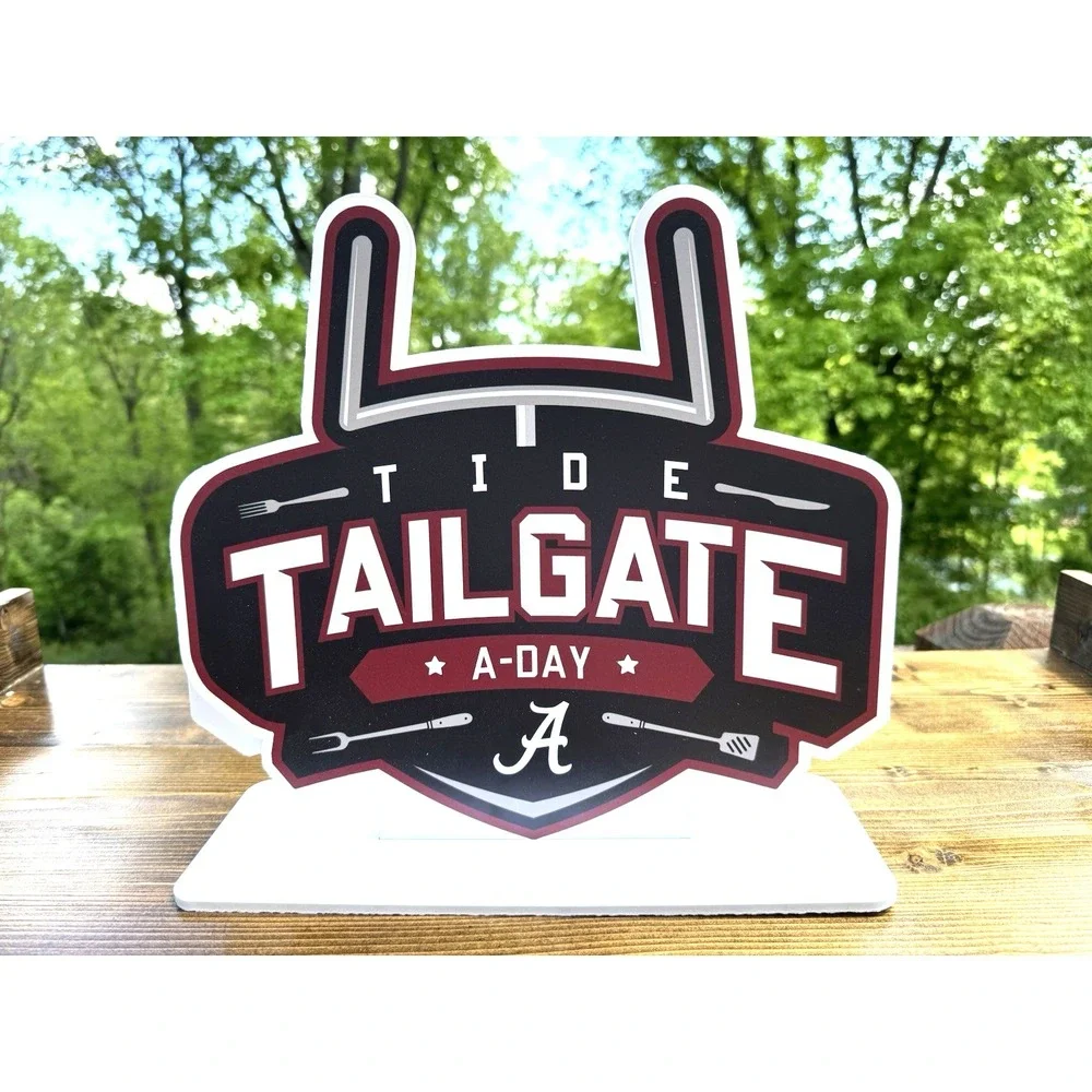 Alabama Crimson Tide A Day Tailgate Double Sided Tabletop‎ Sign Game Day Decor