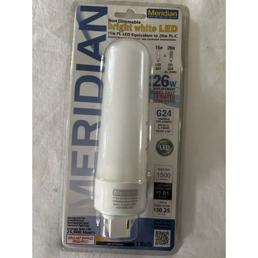 Meridian Lighting For‎ The Future Bright White Led Non-Dimmable.