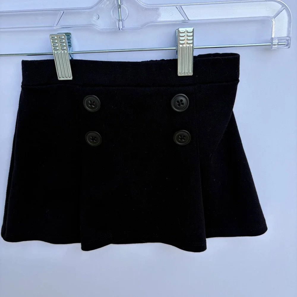 The Childrens Place Girls Black Sailor Skort‎ Double Button Front Size 2T